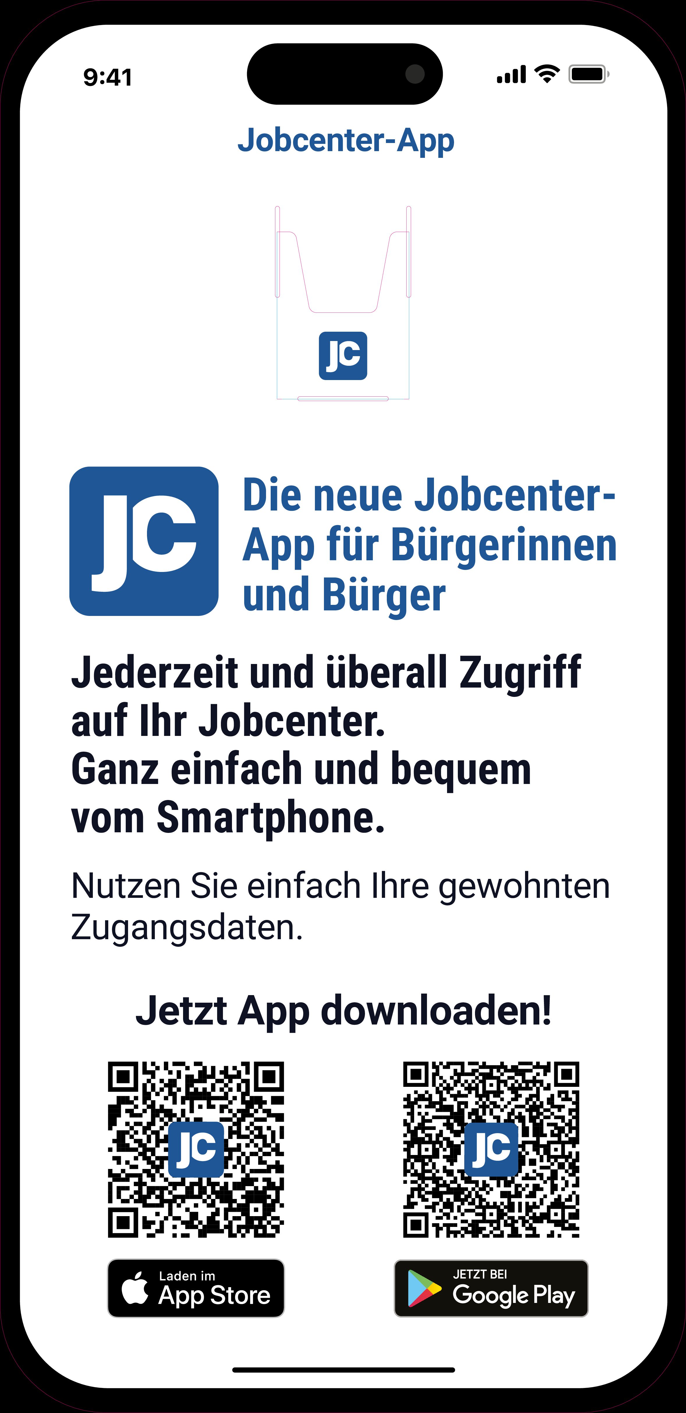 Aufsteller für "Jobcenter-App" Flyer (ohne Flyer)